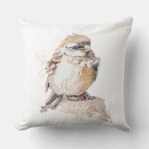 Watercolor Baby Sparrow mit Ruffled Feathers Kissen