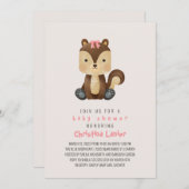 Watercolor Baby Squirrel Niedlich Whimsical Baby G Einladung (Vorne/Hinten)