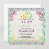 Watercolor Baby Turtle Einladung (Vorne/Hinten)