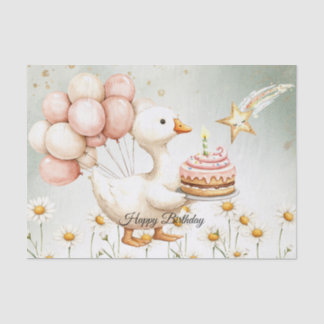 Watercolor Baby White Goose Geburtstagsparty Niedl Seidenpapier
