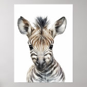Watercolor Baby Zebra Kinderzimmer Kinderzimmer Poster (Vorne)