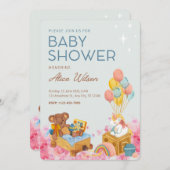 Watercolor Babydusche Einladung (Vorne/Hinten)