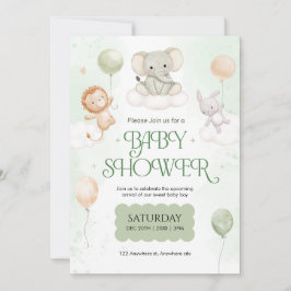 Watercolor-Babyparty für Babyjungen-Elefantenjunge Einladung