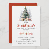 Watercolor Baby's Cold Outside Baby Shower Einladung (Vorne/Hinten)