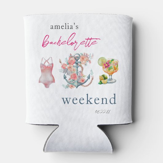 Watercolor Bachelorette Dosenkühler (Rückseite)