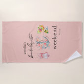 Watercolor Bachelorette Strandtuch (Vorderseite)