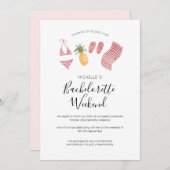 Watercolor Bachelorette Wochenende Änderung der Pl Einladung (Vorne/Hinten)