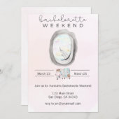 Watercolor Bachelorette Wochenende Einladung (Vorne/Hinten)