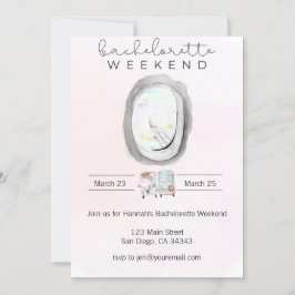 Watercolor Bachelorette Wochenende Einladung