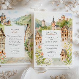 Watercolor BACHERACH Deutschland Wedding Einladung