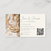 Watercolor Bakery Cupcakes Script Photo QR Code Visitenkarte (Rückseite)