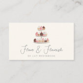Watercolor Bakery Cupcakes Script Photo QR Code Visitenkarte (Vorderseite)