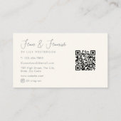 Watercolor Bakery Pastry Chef Script QR Code Visitenkarte (Rückseite)