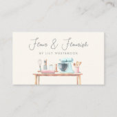 Watercolor Bakery Pastry Chef Script QR Code Visitenkarte (Vorderseite)