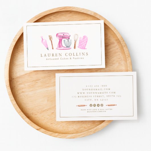 Watercolor Baking Professional Business Card Visitenkarte