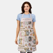 Watercolor Baking Tools Pattern Pink Schürze (Getragen)