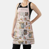 Watercolor Baking Tools Pattern Pink Schürze (InSitu)
