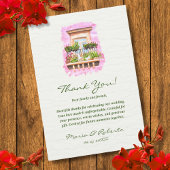 Watercolor Balcony Hacienda Mexican Wedding Dankeskarte