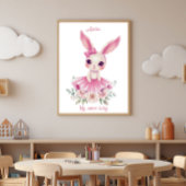 Watercolor Ballerina Bunny Nursery Poster