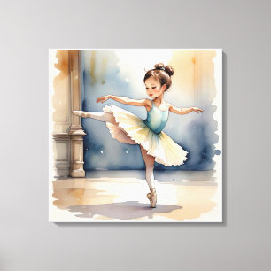 Watercolor Ballerina Leinwanddruck