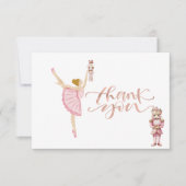 Watercolor-Ballerina-Nussknacker-Dankeskarten Dankeskarte (Vorderseite)