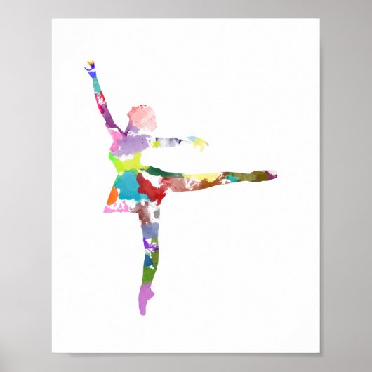 Watercolor Ballerina Poster (Vorne)