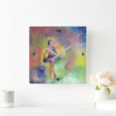 Watercolor Ballerina Weltraumwall Uhr (Zuhause)