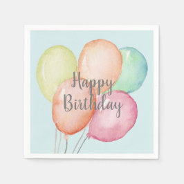Watercolor Ballon Bunch Blue Geburtstagsparty Serviette