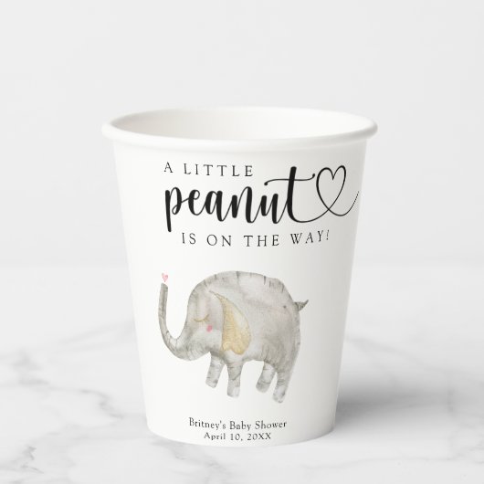 Watercolor-Ballon-Elefant Pappbecher (Vorderseite)