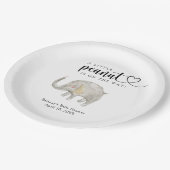 Watercolor-Ballon-Elefant Pappteller (Schrägansicht)