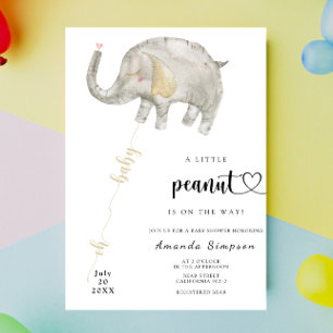 Watercolor-Ballon-Elefanten-Baby-Party Einladung