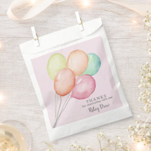 Watercolor Balloon Bunch Girl Birthday Geschenktütchen