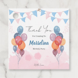 Watercolor Balloon Mädchen Geburtstagsparty Fvor T Geschenkanhänger