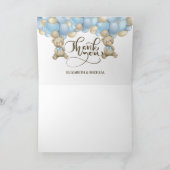 Watercolor Balloon Teddy Theme Paper Napkin Dankeskarte (Innenseite)