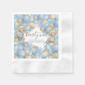 Watercolor Balloon Teddy Theme Paper Napkin Serviette (Vorderseite)