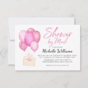 Watercolor Balloon Virtual Baby Showkarte Mitteilungskarte