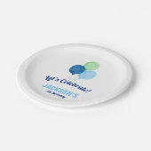 Watercolor Balloons Boy Birthday Pappteller (Schrägansicht)