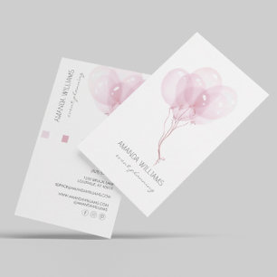 Watercolor Balloons Eventplaner Visitenkarte