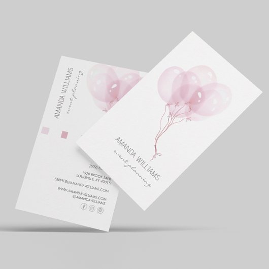 Watercolor Balloons Eventplaner Visitenkarte