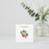 Watercolor Balloons Glückwünsche Minimalistisch Begleitkarte (Stehend Vorderseite)