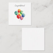 Watercolor Balloons Glückwünsche Minimalistisch Begleitkarte (Vorne/Hinten)