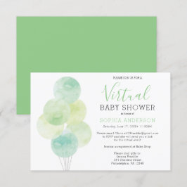 Watercolor Balloons Virtual Baby Dusche Einladung