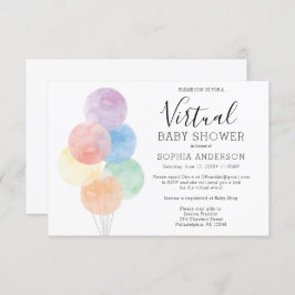 Watercolor Balloons Virtual Baby Dusche Einladung