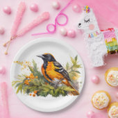 Watercolor Baltimore Oriole Pappteller (Party)