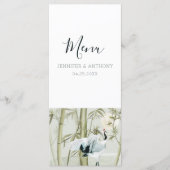 Watercolor Bamboo Japanischer Kranich Menükarte (Vorderseite)