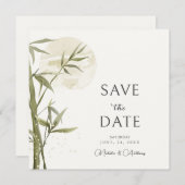 Watercolor Bamboo Save The Date (Vorne/Hinten)