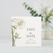 Watercolor Bamboo Save The Date (Stehend Vorderseite)