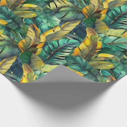 Watercolor Banana Blätter Wrapping Paper Roll Geschenkpapier (Ecke)