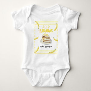 Watercolor Banana Cake Geburtstagsparty Baby Strampler