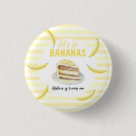 Watercolor Banana Cake Geburtstagsparty Button
